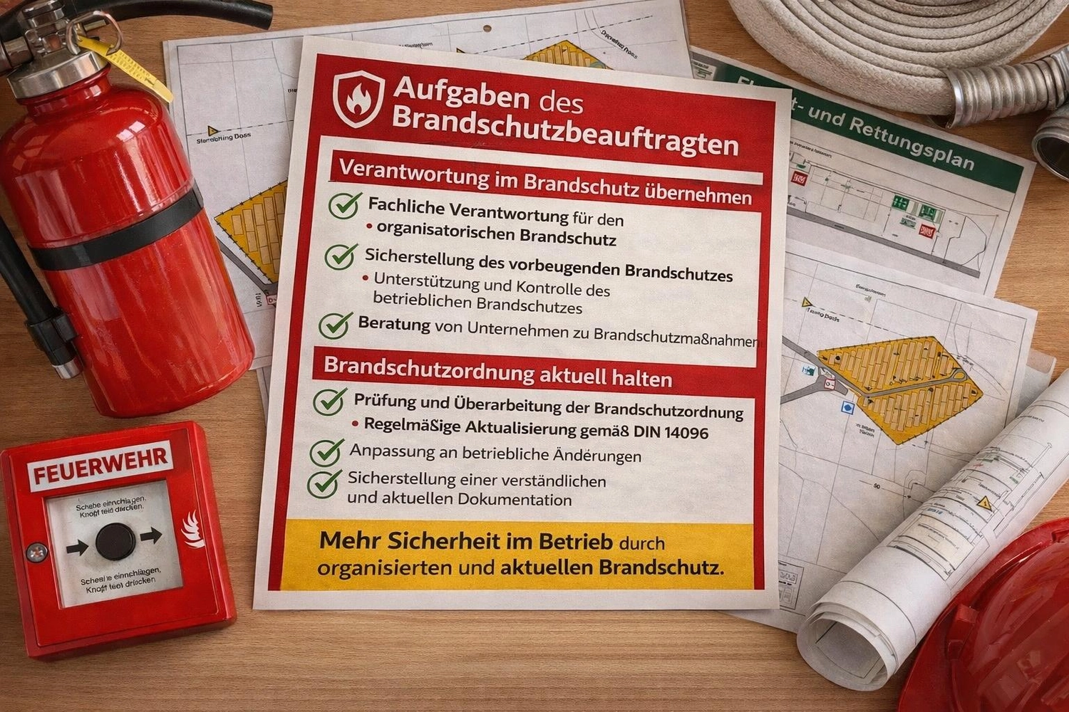 Brandschutz Tobias Scheunemann - Brandschutz und Schulung - Ein Informationsdokument mit einer Auflistung der Schritte zur Brandbekämpfung.